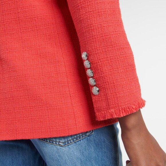 Veronica Beard Nayeli Blazer Dickey Fringe Jacket Watermelon Red Size 2 New $598 - Picture 7 of 9